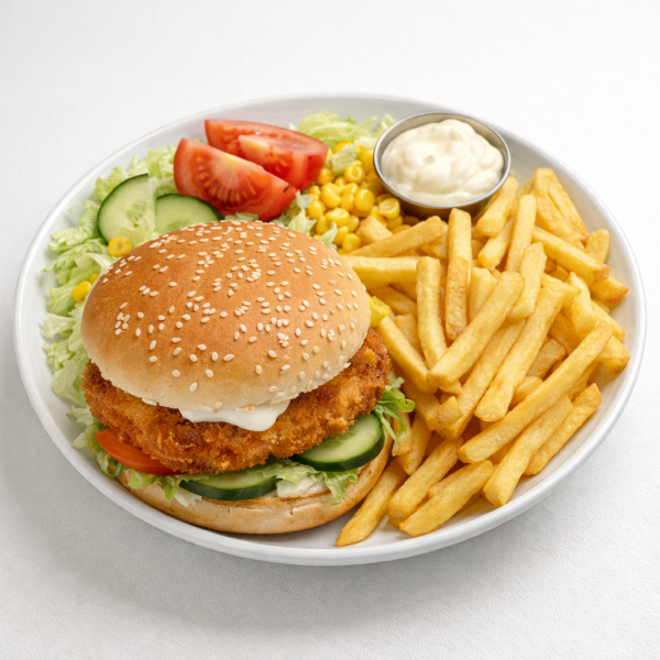 Crispy Kycklingburgare Tallrik